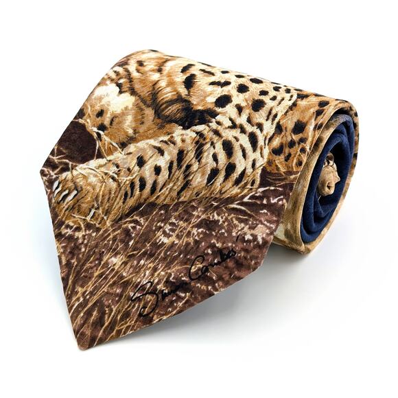 Vintage 1996 Endangered Species Cheetah Tie Alert by Simon Combes Conservation - Picture 3 of 12